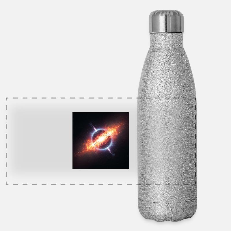 Kosmischer Orbit Kunstdruck Panorama Glitzer Isolierflasche 500 ml