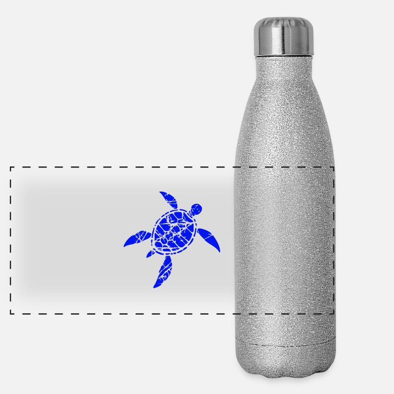 tortue motif fissures rayures vintage rétro Gourde isotherme panoramique pailletée 500 ml