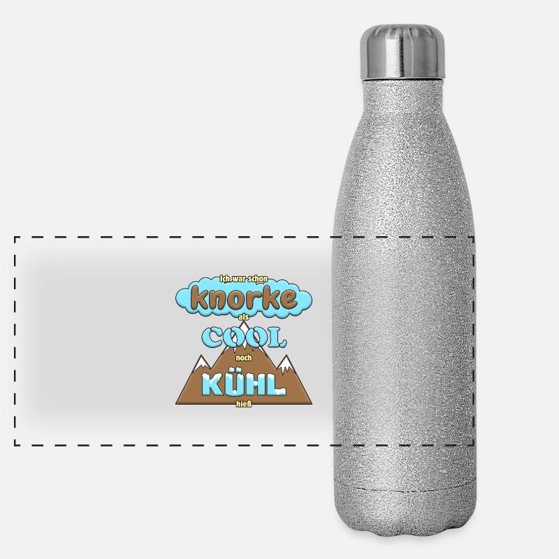Knorke ist cool - Panorama Glitzer Isolierflasche 500 ml - Silber Glitzer