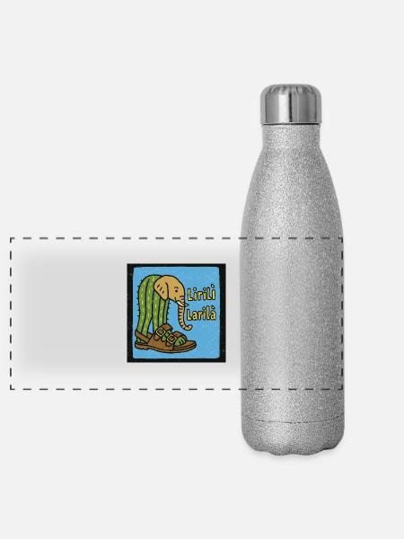 Lirili Larila Éléphant - Pourriture Cérébrale Italienne - Gourde isotherme panoramique pailletée 500 ml - paillettes argentées - Devant