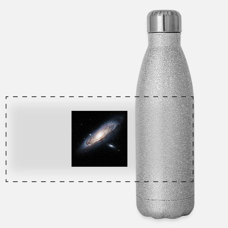 Galaktische Spiralgalaxie Druck Panorama Glitzer Isolierflasche 500 ml