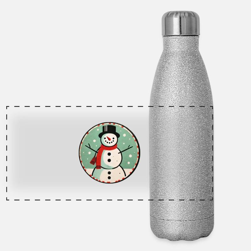 Snowman Classic Winter Fun Design Panoramic Glitter Thermal Bottle 500 ml
