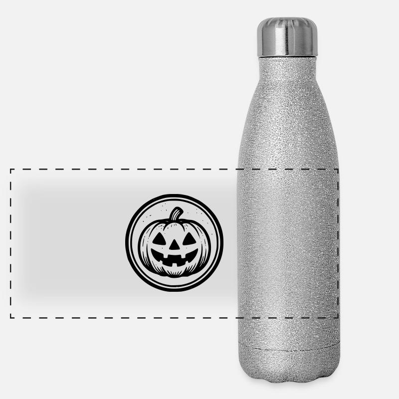 Halloween-Kürbis Panorama Glitzer Isolierflasche 500 ml