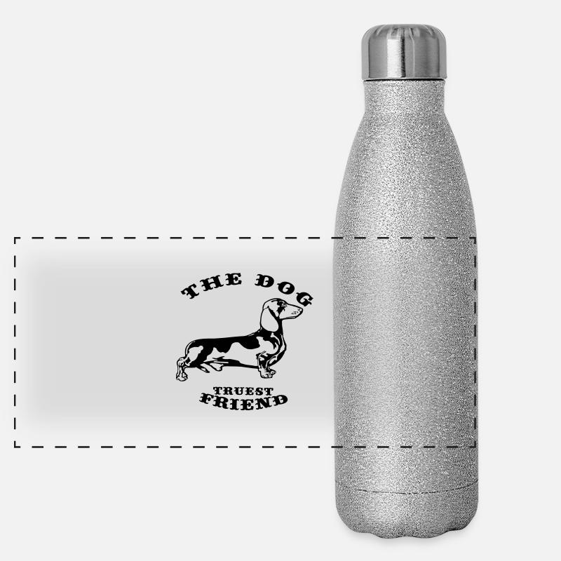 Hund Spruch Tier Katze Hunde Dog Dackel Peanuts Panorama Glitzer Isolierflasche 500 ml