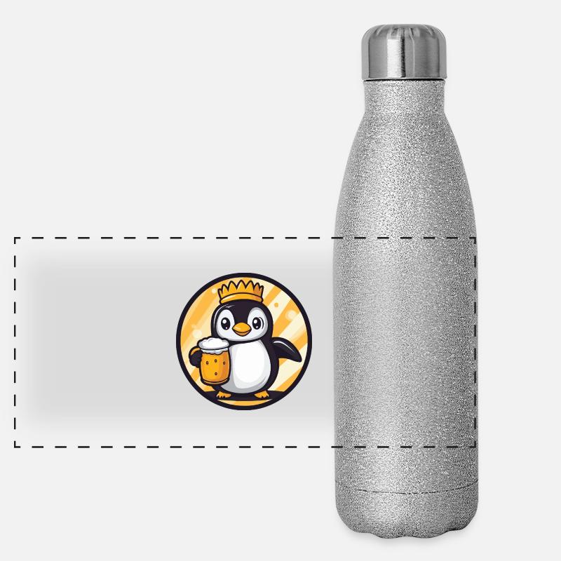 Pinguin Bier Panorama Glitzer Isolierflasche 500 ml