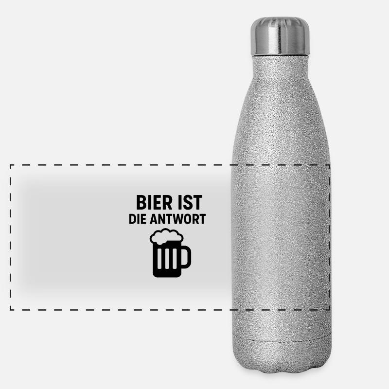 Bier ist die Antwort Panorama Glitzer Isolierflasche 500 ml