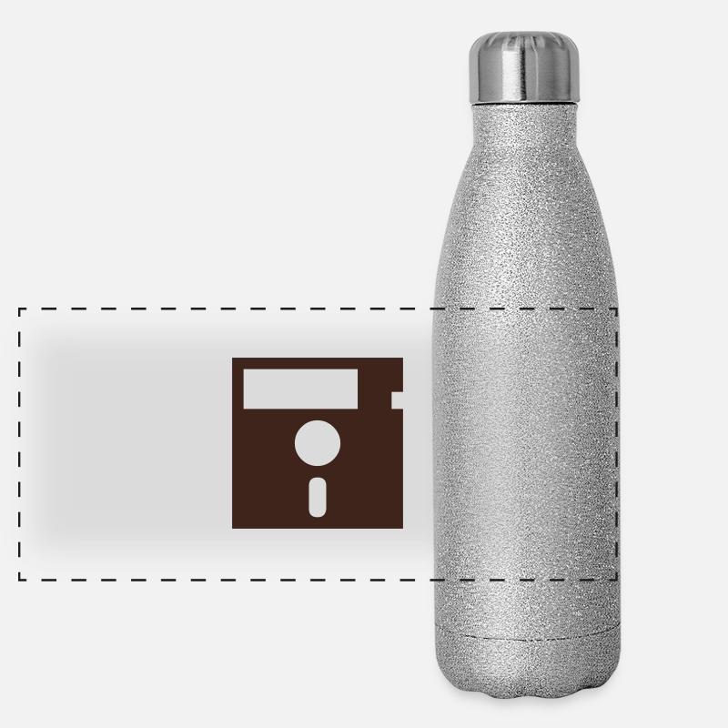 Diskette Panorama Glitzer Isolierflasche 500 ml