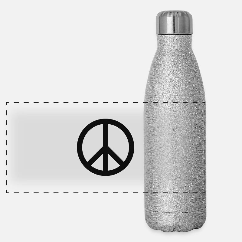 Friedenszeichen Panorama Glitzer Isolierflasche 500 ml