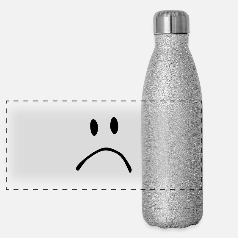 Big Smile. Smiley, Gesicht Panorama Glitzer Isolierflasche 500 ml