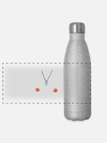francis imberbe - Gourde isotherme panoramique pailletée 500 ml - paillettes argentées - Devant