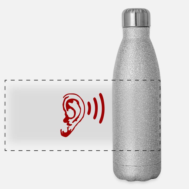Ear - Ecoute - Son - Musique - Discothèque Gourde isotherme panoramique pailletée 500 ml