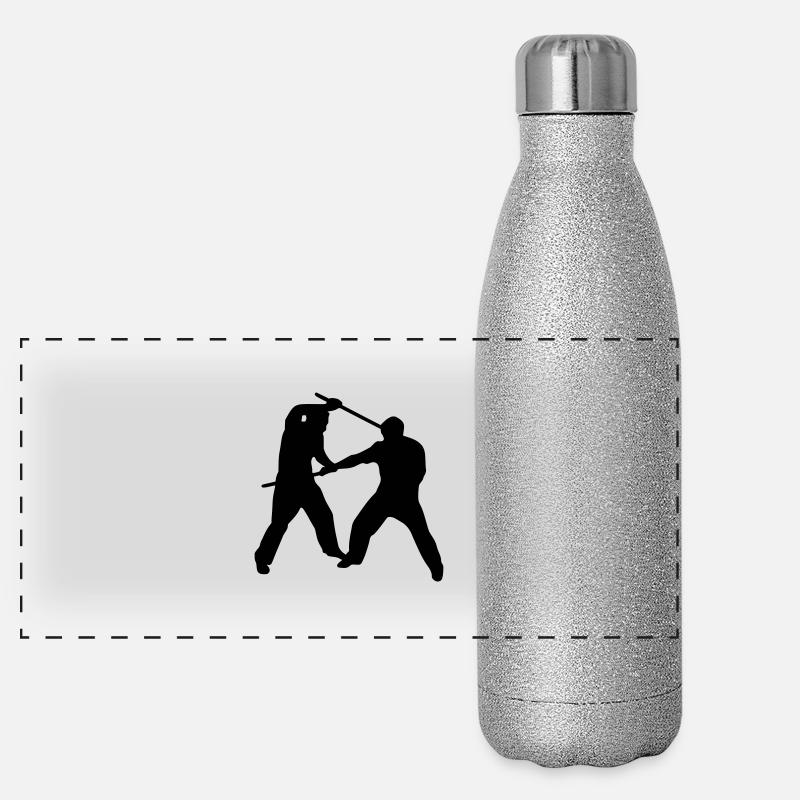 Stickfight Silhouette Panorama Glitzer Isolierflasche 500 ml