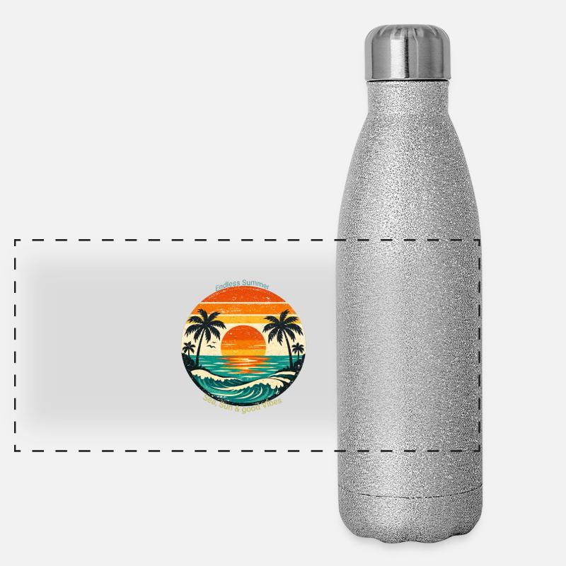Endless Summer : Mer, Soleil et Ambiance Gourde isotherme panoramique pailletée 500 ml
