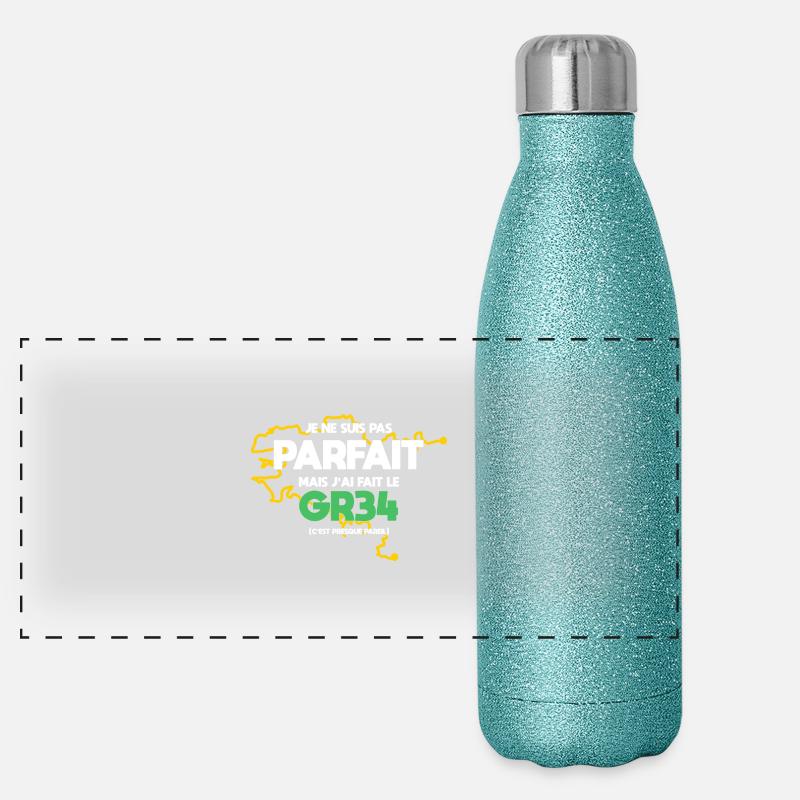 GR34 Grande Randonnée Bretagne trekking marche Gourde isotherme panoramique pailletée 500 ml