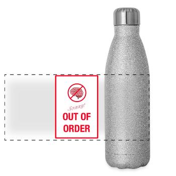 Brain Out Of Order - Panoramic Glitter Thermal Bottle 500 ml - silver glitter - Front