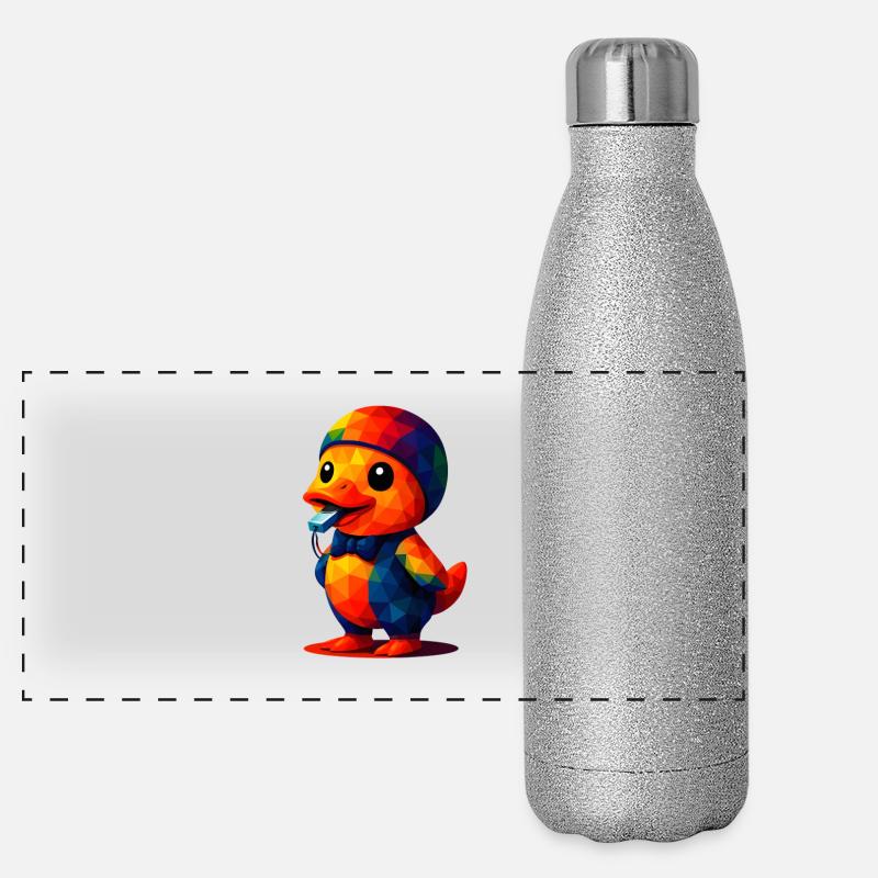 WPAP Polygon Kawaii Animals Style Bébé Canard Trainer Gourde isotherme panoramique pailletée 500 ml