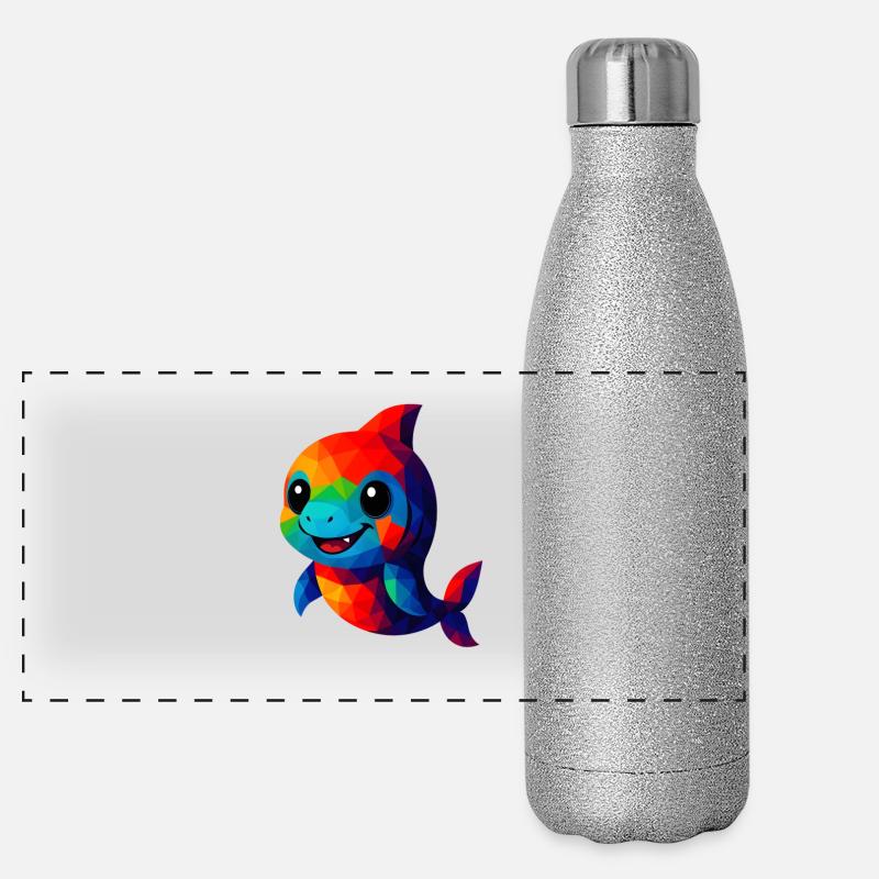 WPAP Polygon Kawaii Style Animals Panoramic Glitter Thermal Bottle 500 ml