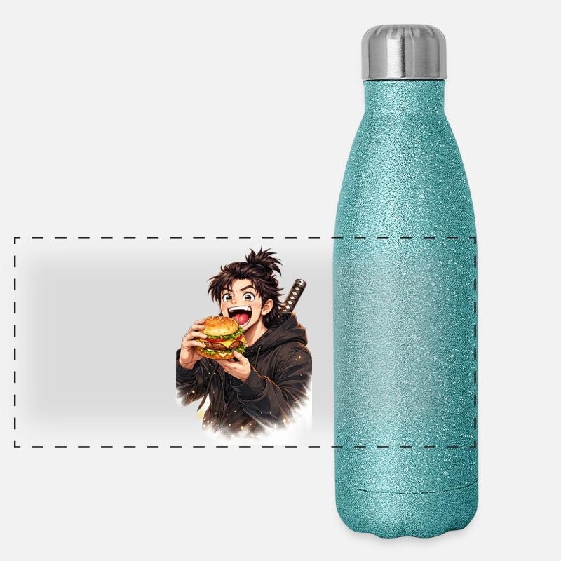 Anime Burgerheld  Panorama Glitzer Isolierflasche 500 ml