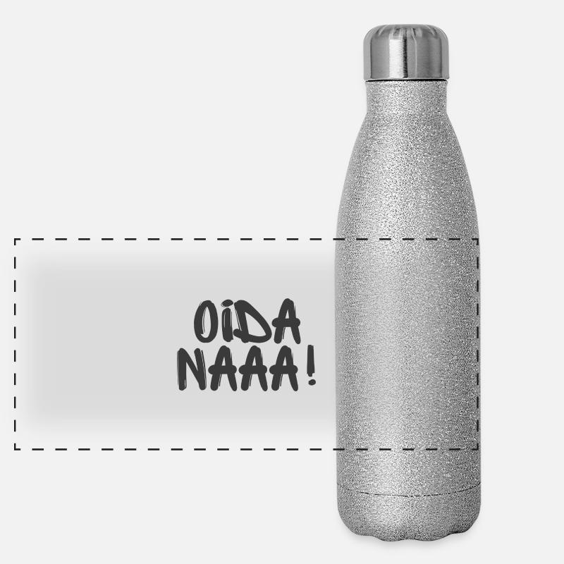Oida Naaa! - Wiener Sprüche Panorama Glitzer Isolierflasche 500 ml