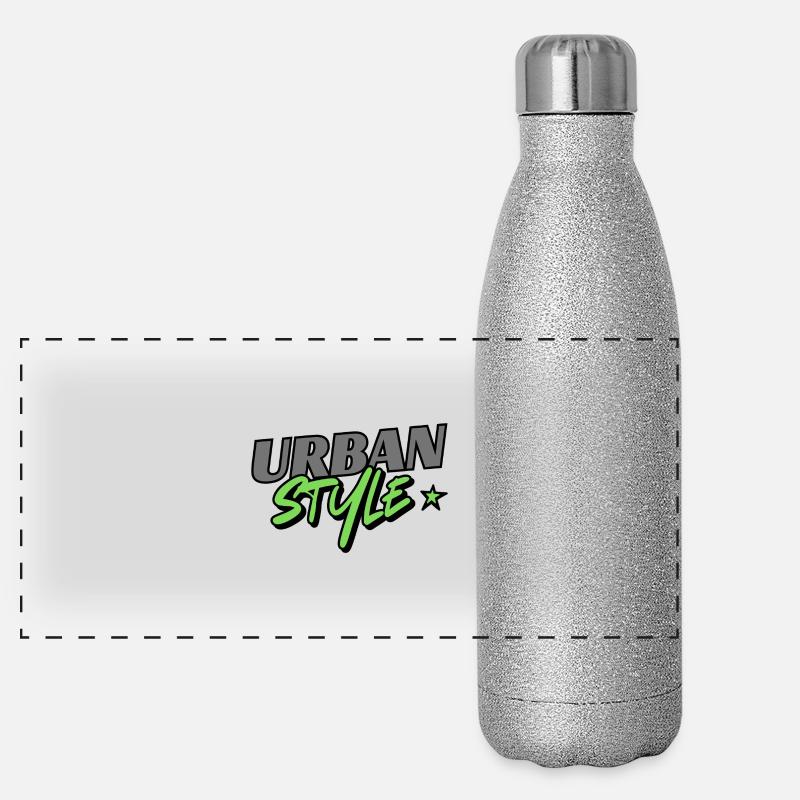 Style urbain – Look graffiti avec un accent vert Gourde isotherme panoramique pailletée 500 ml