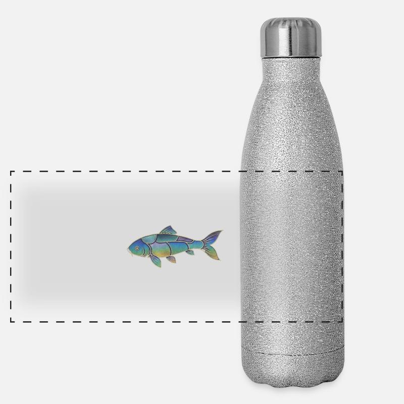Farbverlauf Muster Schillernder Koi Fisch Panorama Glitzer Isolierflasche 500 ml