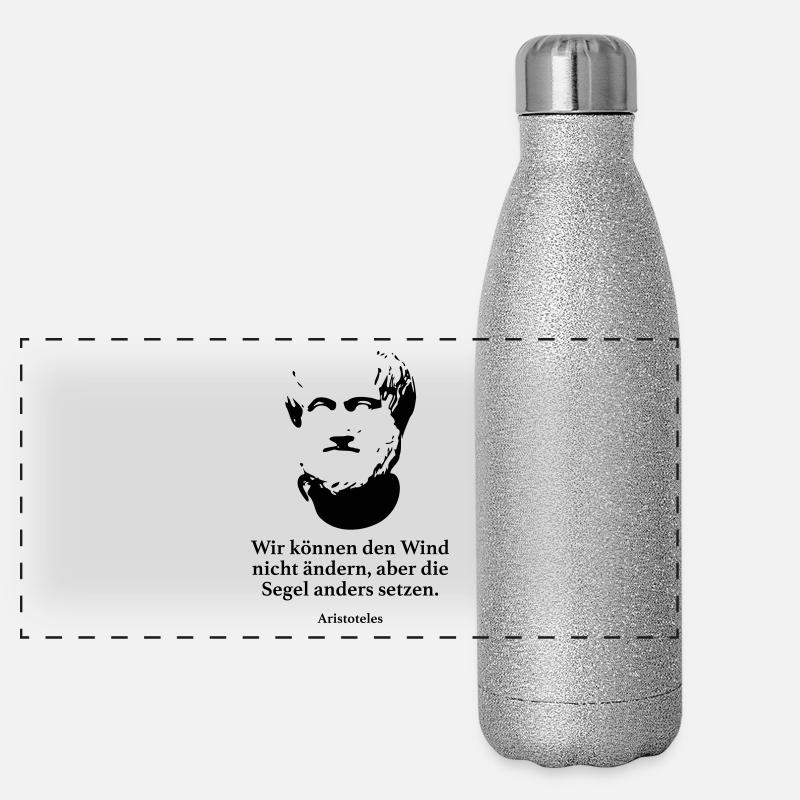 Aristoteles: Wir können den Wind nicht ändern, ab Panorama Glitzer Isolierflasche 500 ml
