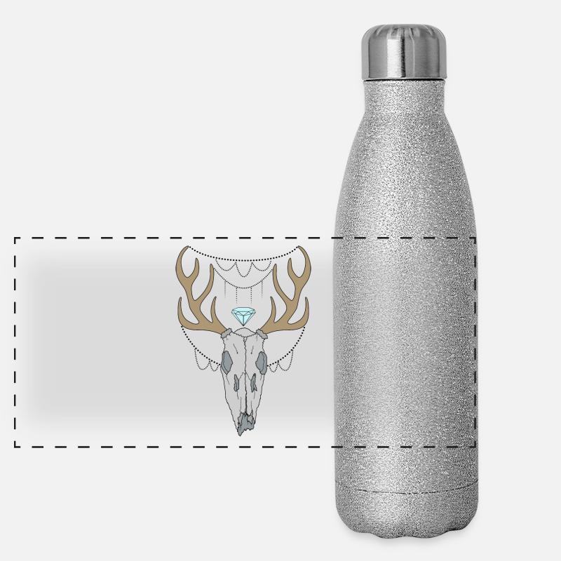 Deer antlers skull Panoramic Glitter Thermal Bottle 500 ml