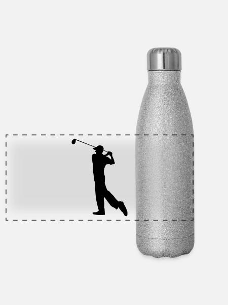 Golf - Golf Ball - Panoramic Glitter Thermal Bottle 500 ml - silver glitter - Front