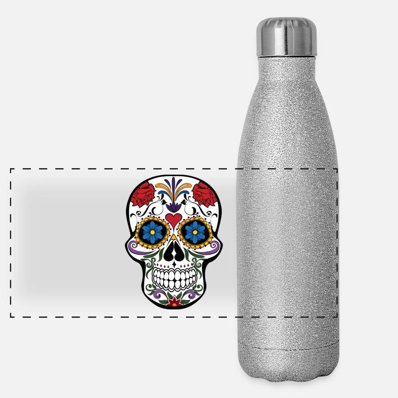 Schädel Panorama Glitzer Isolierflasche 500 ml