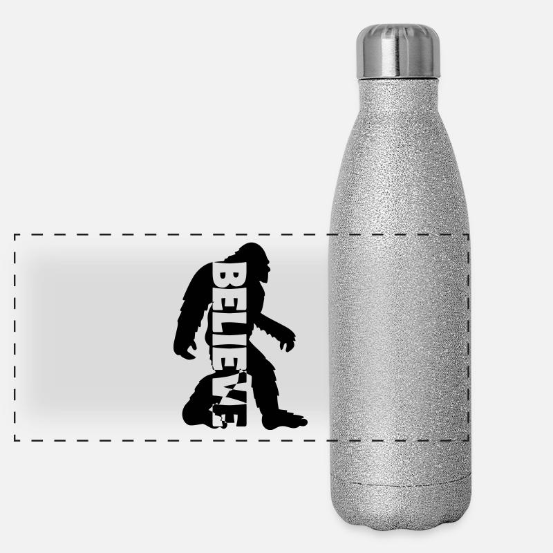 Big Foot Bigfoot Yeti Monster Believe Gift Panoramic Glitter Thermal Bottle 500 ml