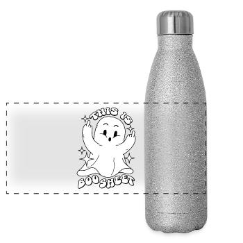 Ghost This Is Boo Sheet Funny Halloween Dictons - Gourde isotherme panoramique pailletée 500 ml - paillettes argentées - Devant