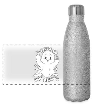 C’est Boo Sheet Ghost Funny Dictons Halloween - Gourde isotherme panoramique pailletée 500 ml - paillettes argentées - Devant