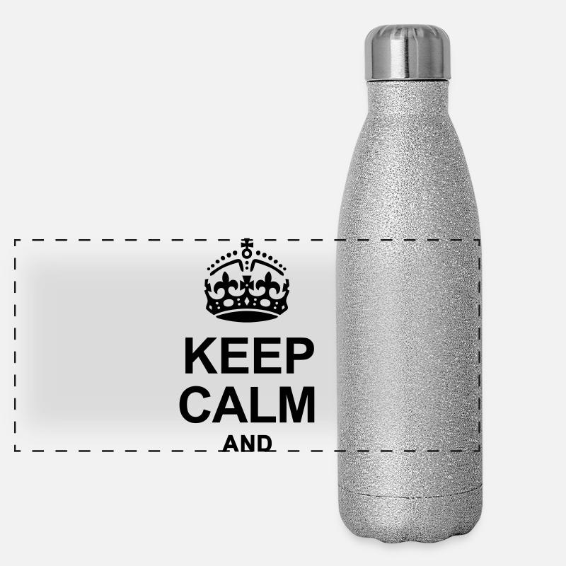 Keep Calm and write your text Panoramic Glitter Thermal Bottle 500 ml