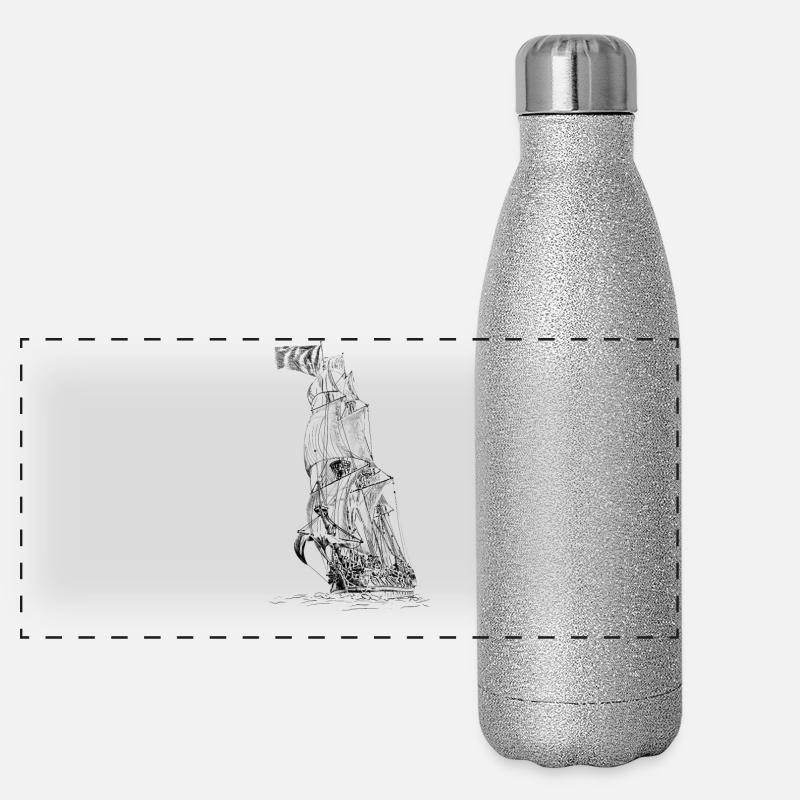 sailing ship Panoramic Glitter Thermal Bottle 500 ml