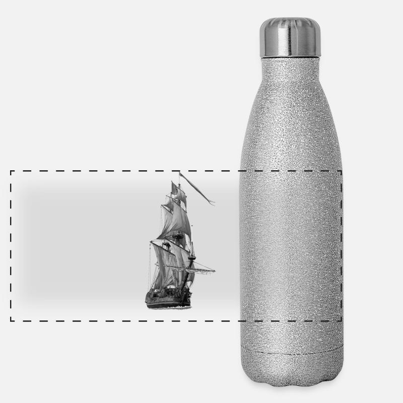 sailing ship Panoramic Glitter Thermal Bottle 500 ml