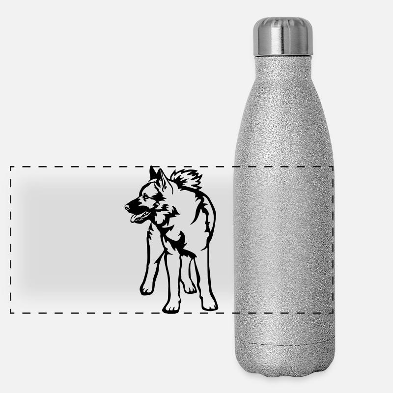 Norwegian Moose Dog Panoramic Glitter Thermal Bottle 500 ml