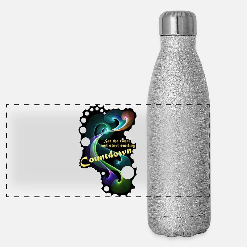 Countdown Smiling timer Panorama Glitzer Isolierflasche 500 ml