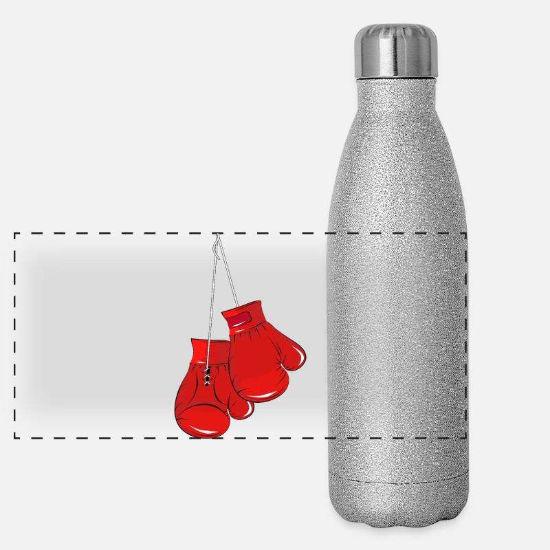 Gants de boxe rouges - symbole de force et d’ combatif Gourde isotherme panoramique pailletée 500 ml