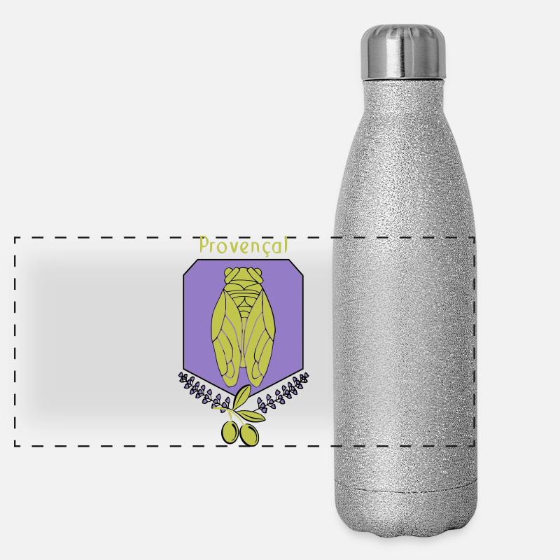 cigale Provençale avec Olives Gourde isotherme panoramique pailletée 500 ml