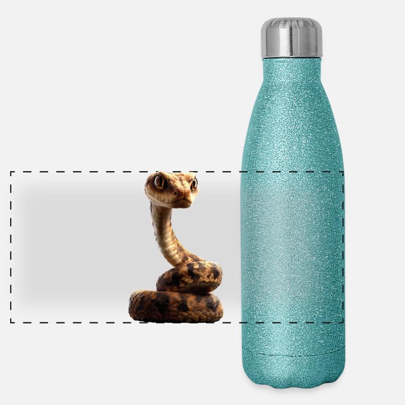 Schlange Python Kobra Klapperschlange Schlangen Panorama Glitzer Isolierflasche 500 ml