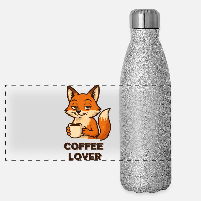 Coffee-loving fox Panoramic Glitter Thermal Bottle 500 ml