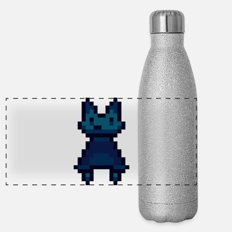 Chat pixel Gourde isotherme panoramique pailletée 500 ml