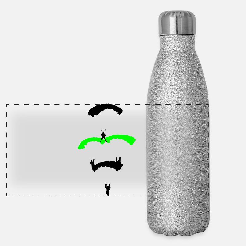 Fallschirm Diamant Panorama Glitzer Isolierflasche 500 ml