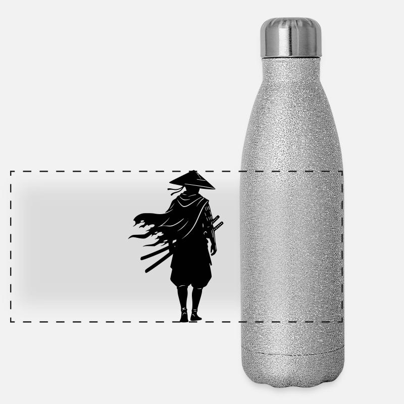 Schatten Krieger Samurai Strohhut Panorama Glitzer Isolierflasche 500 ml