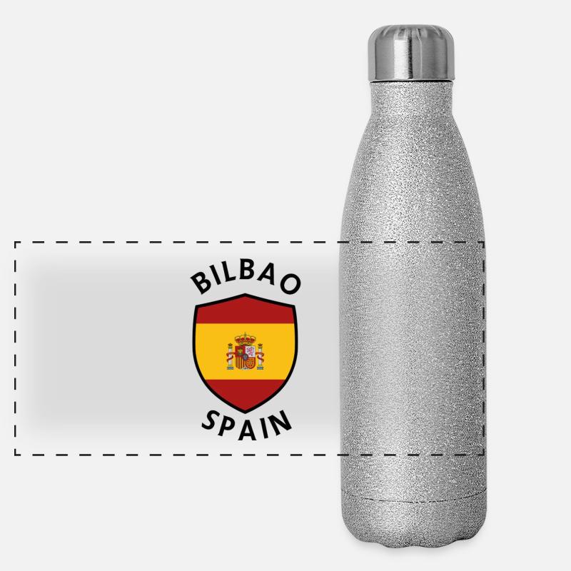 Bilbao Schild Spanien Wappen Abschlag Panorama Glitzer Isolierflasche 500 ml