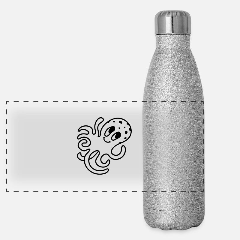 Krake - Line Panorama Glitzer Isolierflasche 500 ml