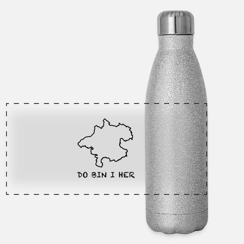 do bin i her - Oberösterreich Panorama Glitzer Isolierflasche 500 ml