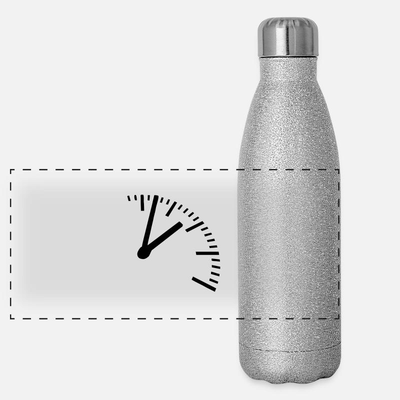 Zeit, Uhr Panorama Glitzer Isolierflasche 500 ml