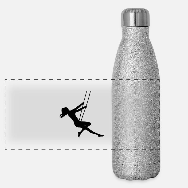 Fille sur la balançoire Gourde isotherme panoramique pailletée 500 ml