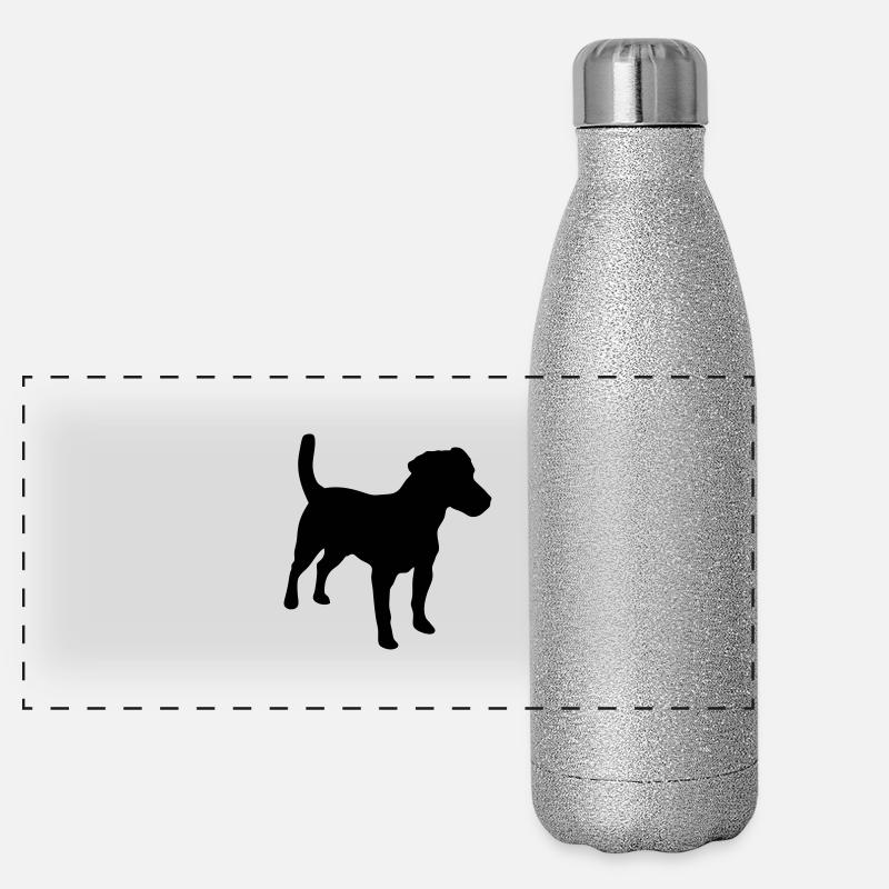 Jack Russell Terrier, Hund, Agility Panorama Glitzer Isolierflasche 500 ml